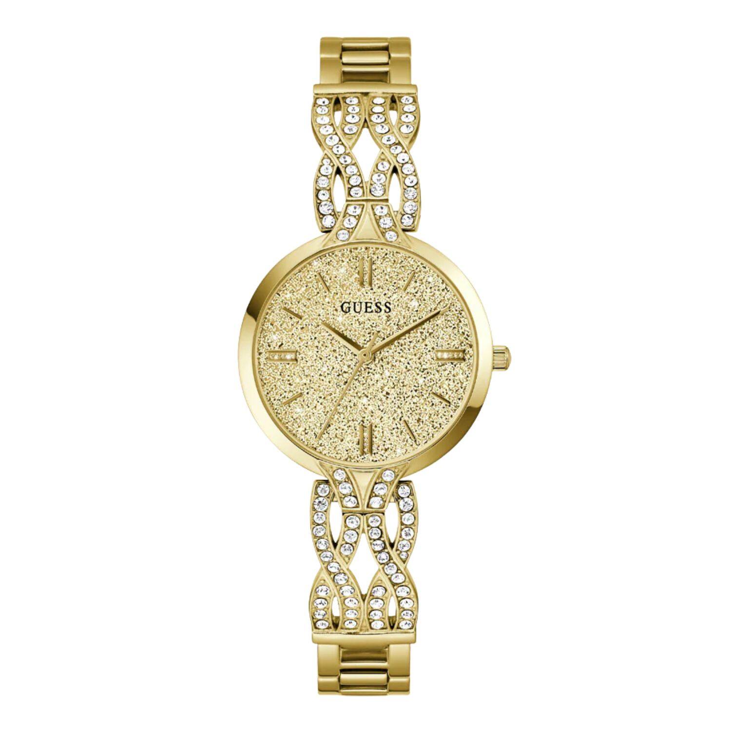 Front. Guess - Guess Women's Coral Gold Dial Watch - GW0868L2 - Gold.