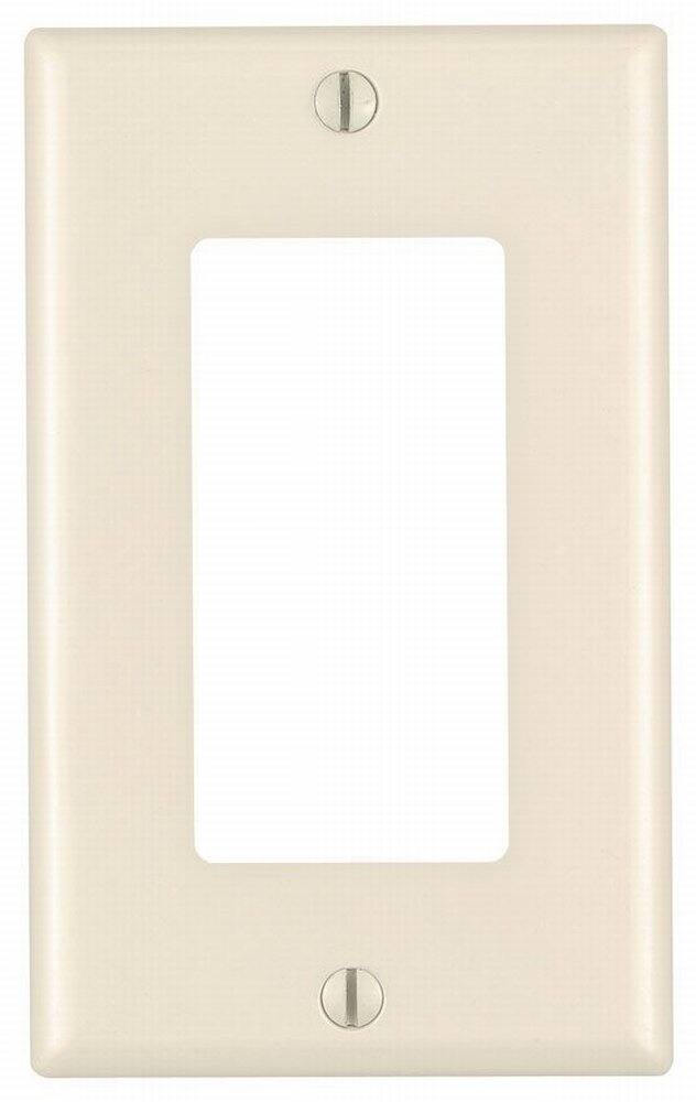 Front. Leviton - Decora 1-Gang Rocker Wallplate for GFCI, Midway Coverage - White.