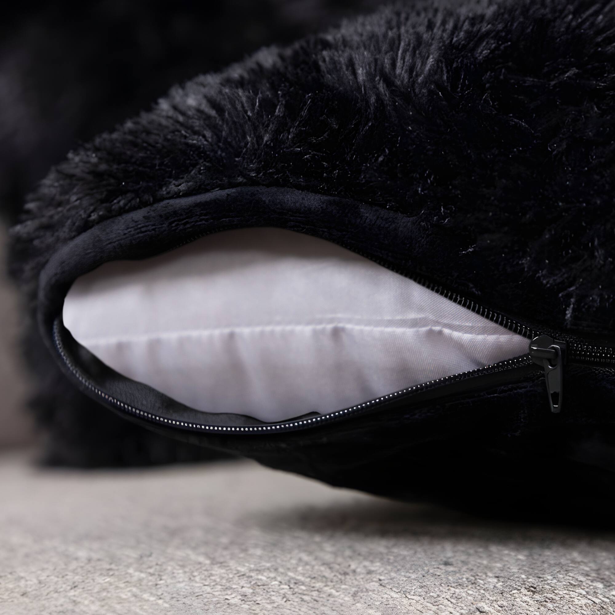 Cheer Collection Plush Shaggy Long Hair Faux Fur Lumbar Accent Pillows ...