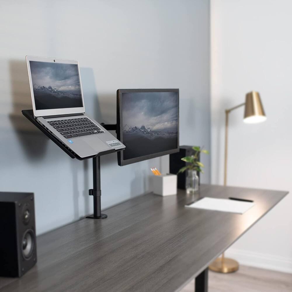 Back. ACJPR - Notebook/Laptop Tray for VESA Mount, Compatible with 100 mm Holes - black.