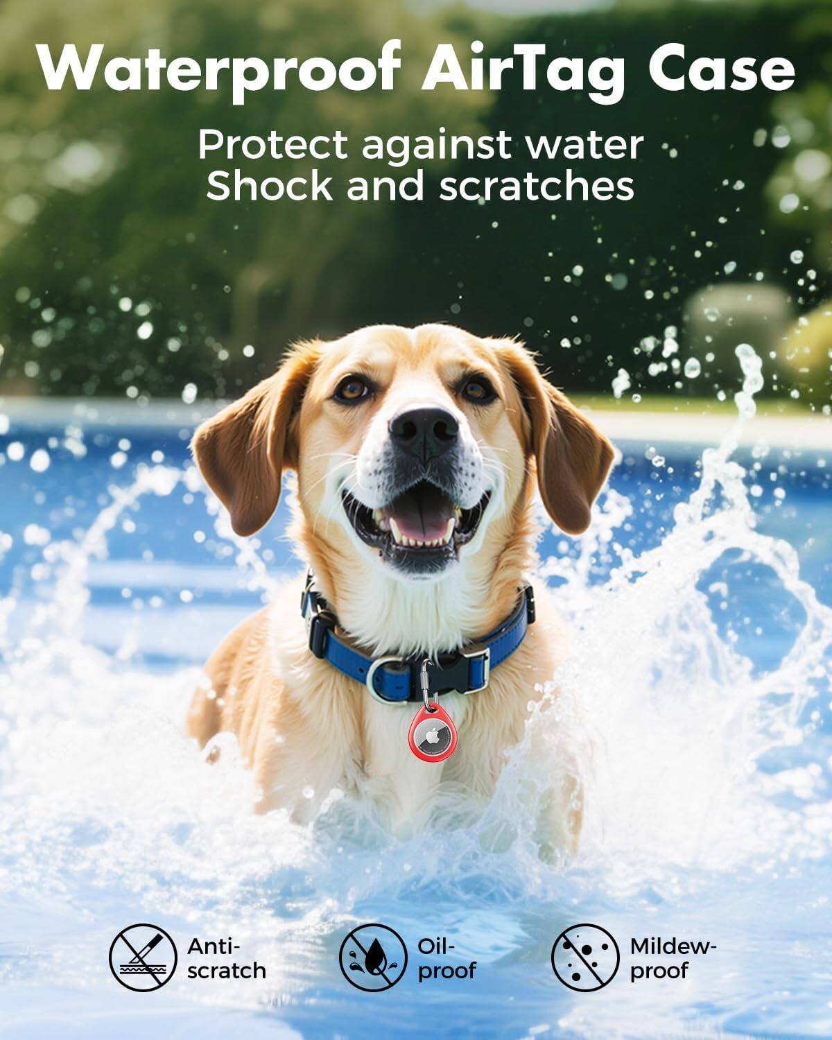Waterproof AirTag Case  
Protect against water, Shock and scratches  

Anti-scratch  
Oil-proof  
Mildew-proof