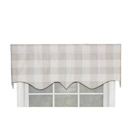 RLF Home - Grande Check Regal Style 3" Rod Pocket Valance 50" x 17" - Gray