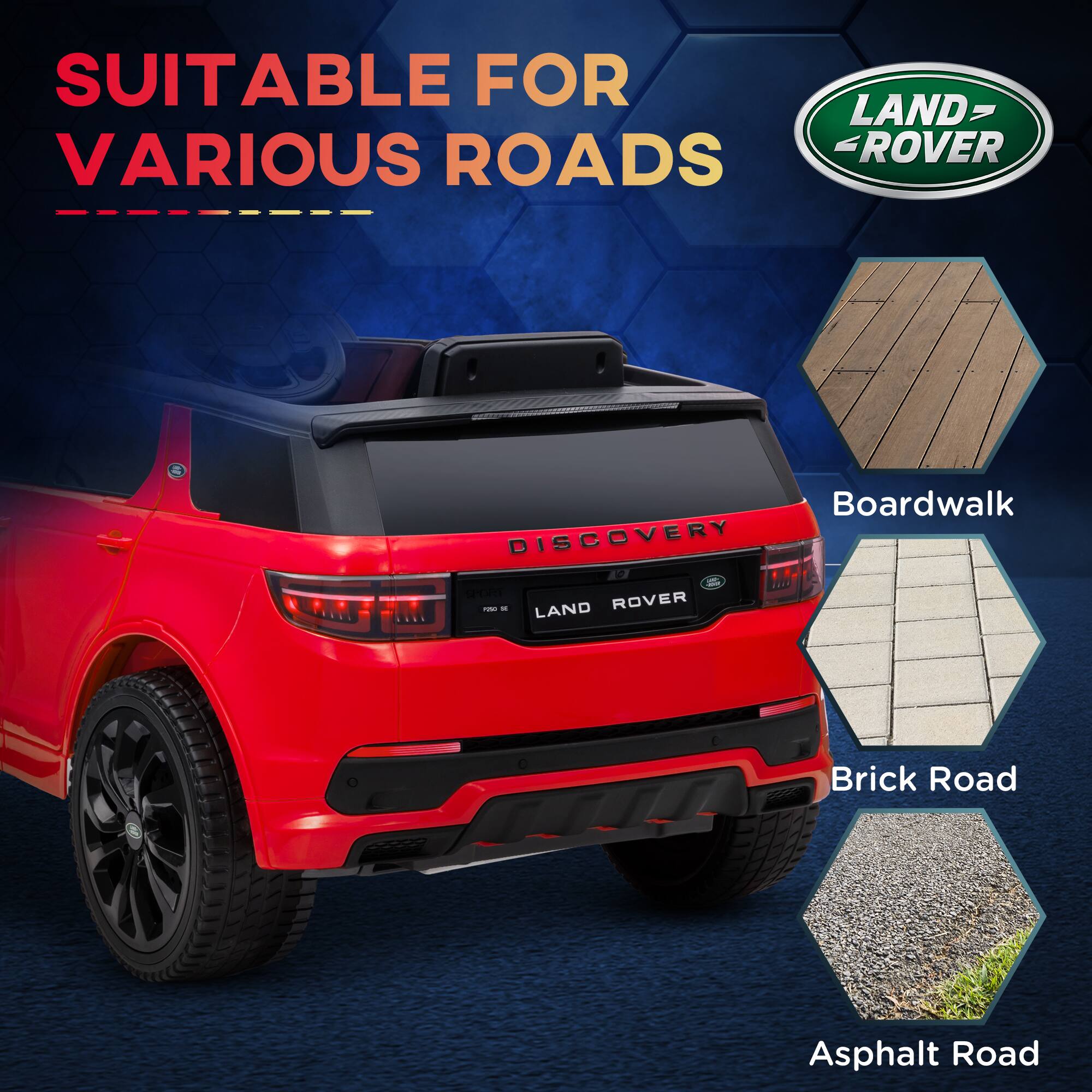SUITABLE FOR VARIOUS ROADS

LAND ROVER

Boardwalk
Brick Road
Asphalt Road