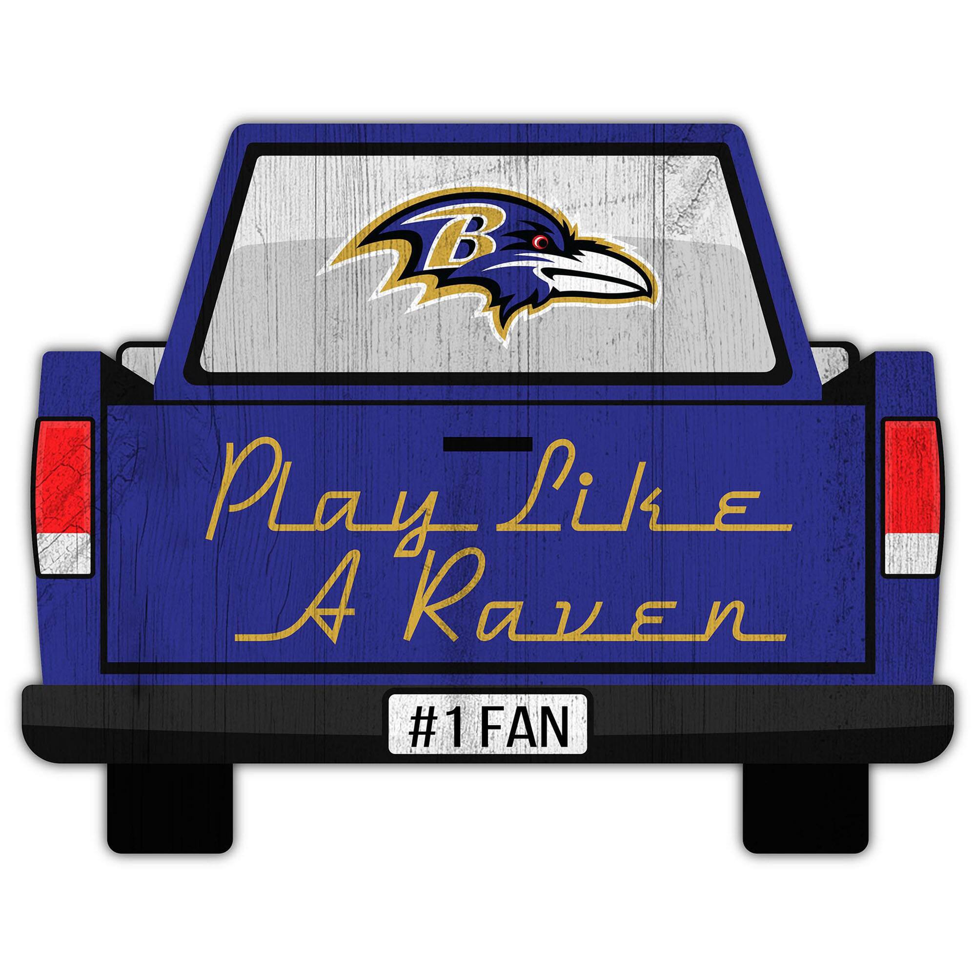 Baltimore Ravens 12'' x 12'' Truck Back D-cor