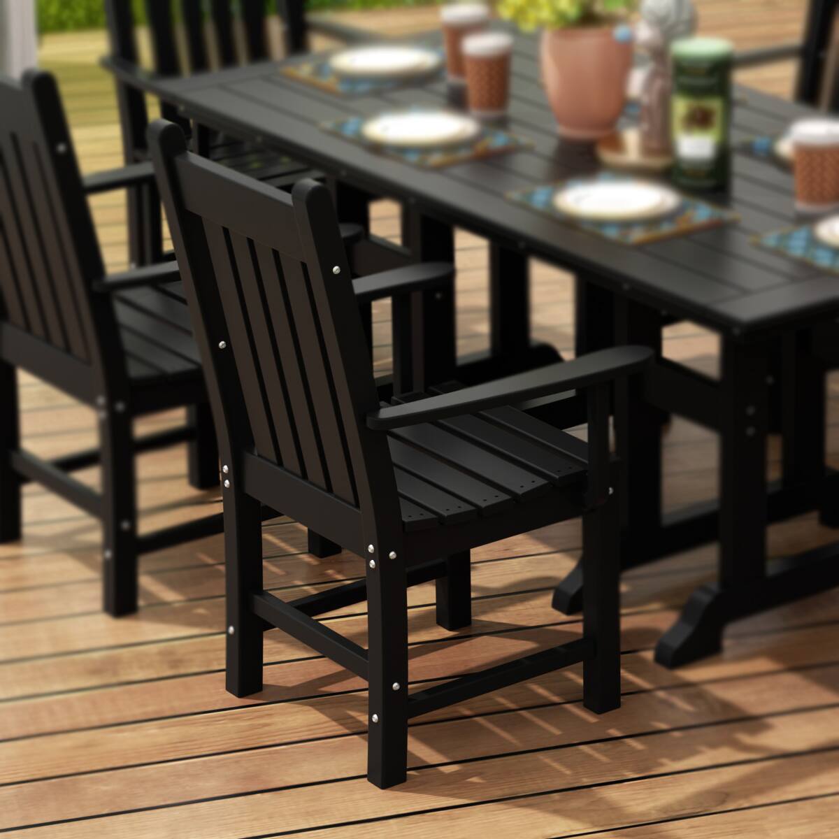 Angle. WestinTrends - WestinTrends Malibu Outdoor Patio Dining Armchair - Black.