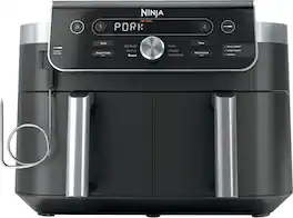 Ninja - DualZone Smart XL 6-in-1 Air Fryer, 10-qt Capacity with Thermometer - Black