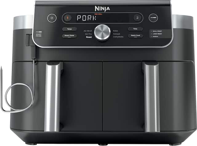 Ninja - DualZone Smart XL 6-in-1 Air Fryer, 10-qt Capacity with Thermometer - Black