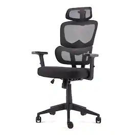 JOMEED - High Back Mesh Swivel Chair with Adjustable Height for Home and Office - Black
