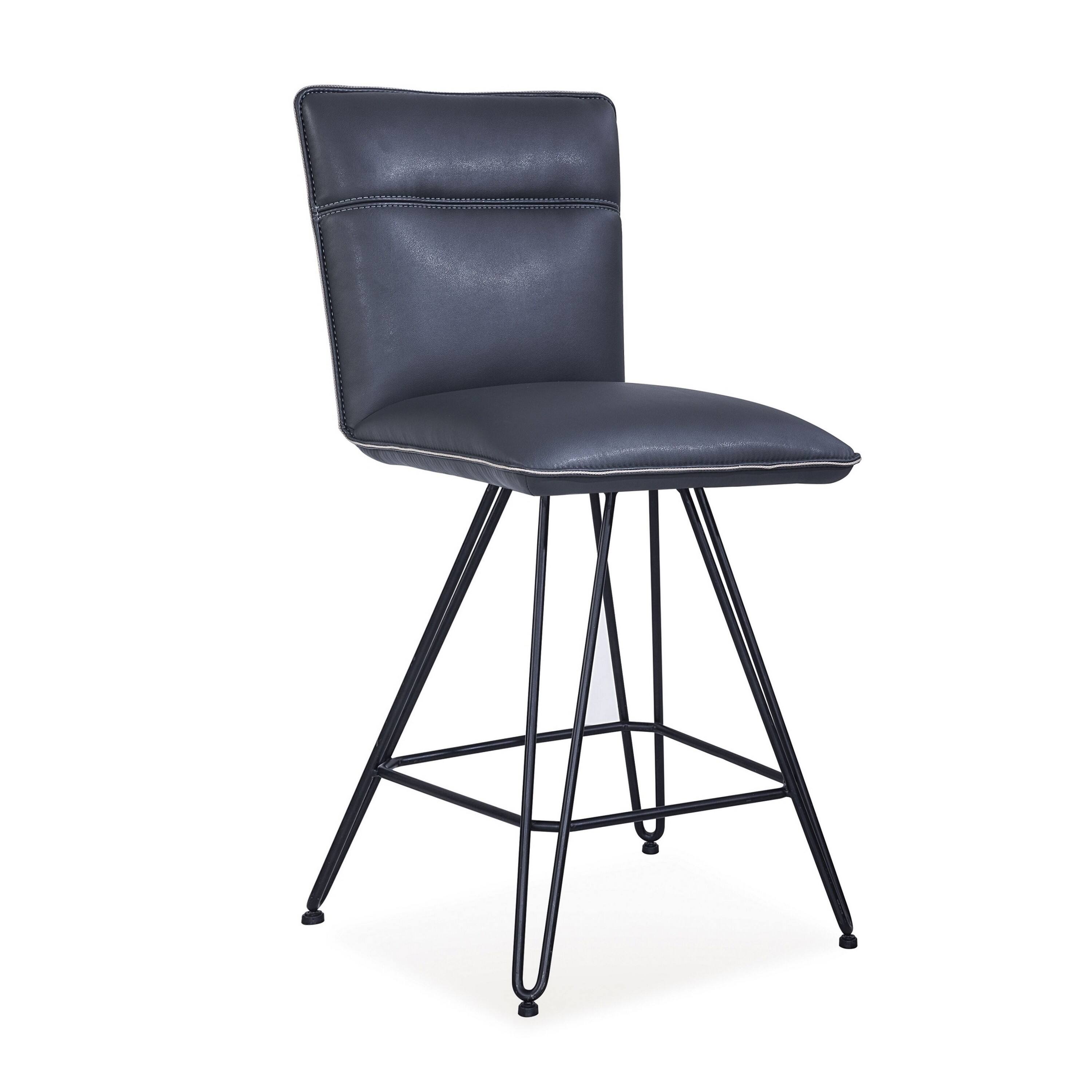 Manhattan Lane Metal Leather Upholstered Counter Height Stool with ...
