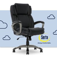 Serta - Garret Bonded Leather Executive Office Chair with Premium Cushioning - Black - Front_Zoom