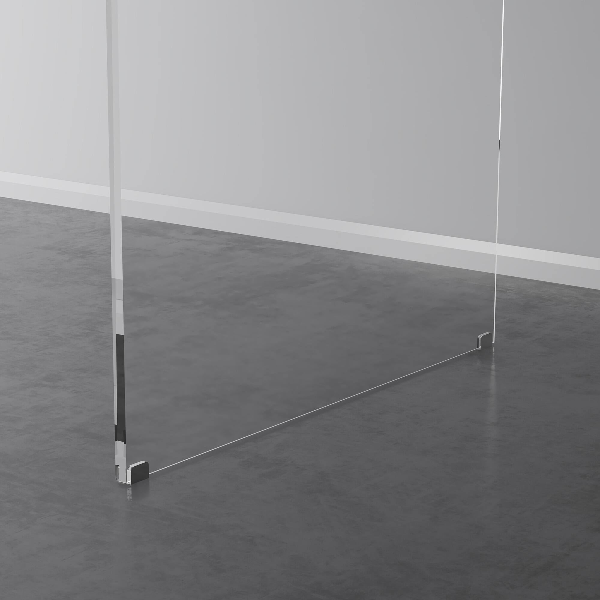 Alt View 1. luck idea - Modern 53.14" Rectangular Writing Desk, Transparent Tempered Glass Surface - Clear Glass.