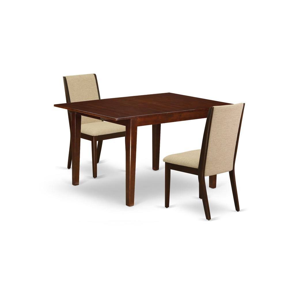 Angle. East West Furniture - Dining Room Set Mahogany - Brown.