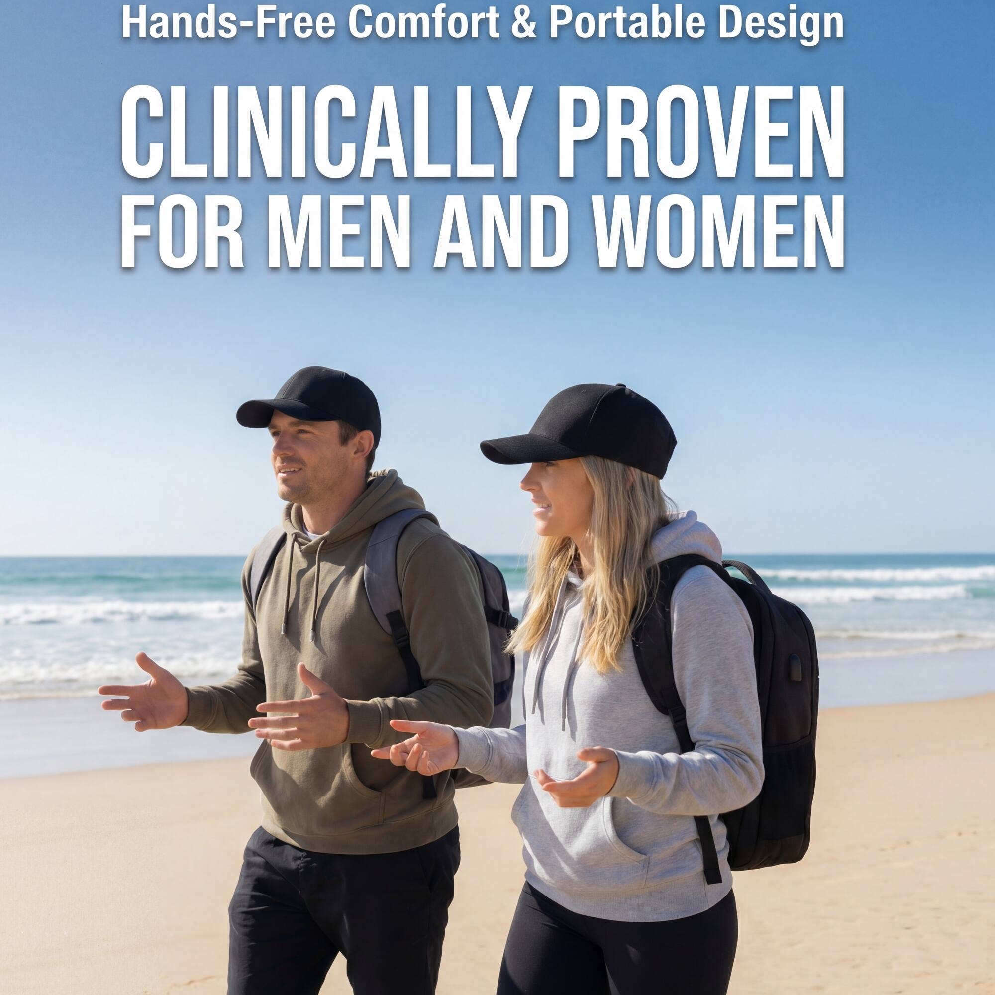 Hands-Free Comfort & Portable Design  
CLINICALLY PROVEN FOR MEN AND WOMEN