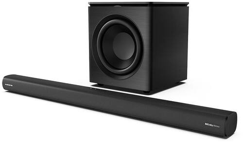 Back. Monster - Soundstage Pro Dolby Atmos Soundbar with 12" Subwoofer - Black.