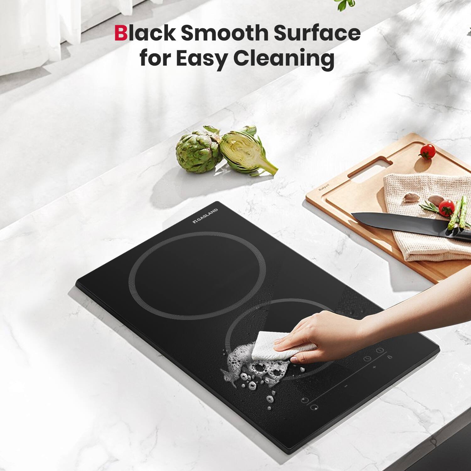 Black Smooth Surface for Easy Cleaning