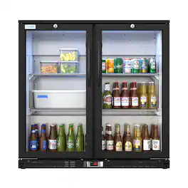 Koolmore - 35 in. Two-Door Back Bar Refrigerator - 7.4 Cu Ft. BC-2DSW-BK - Black