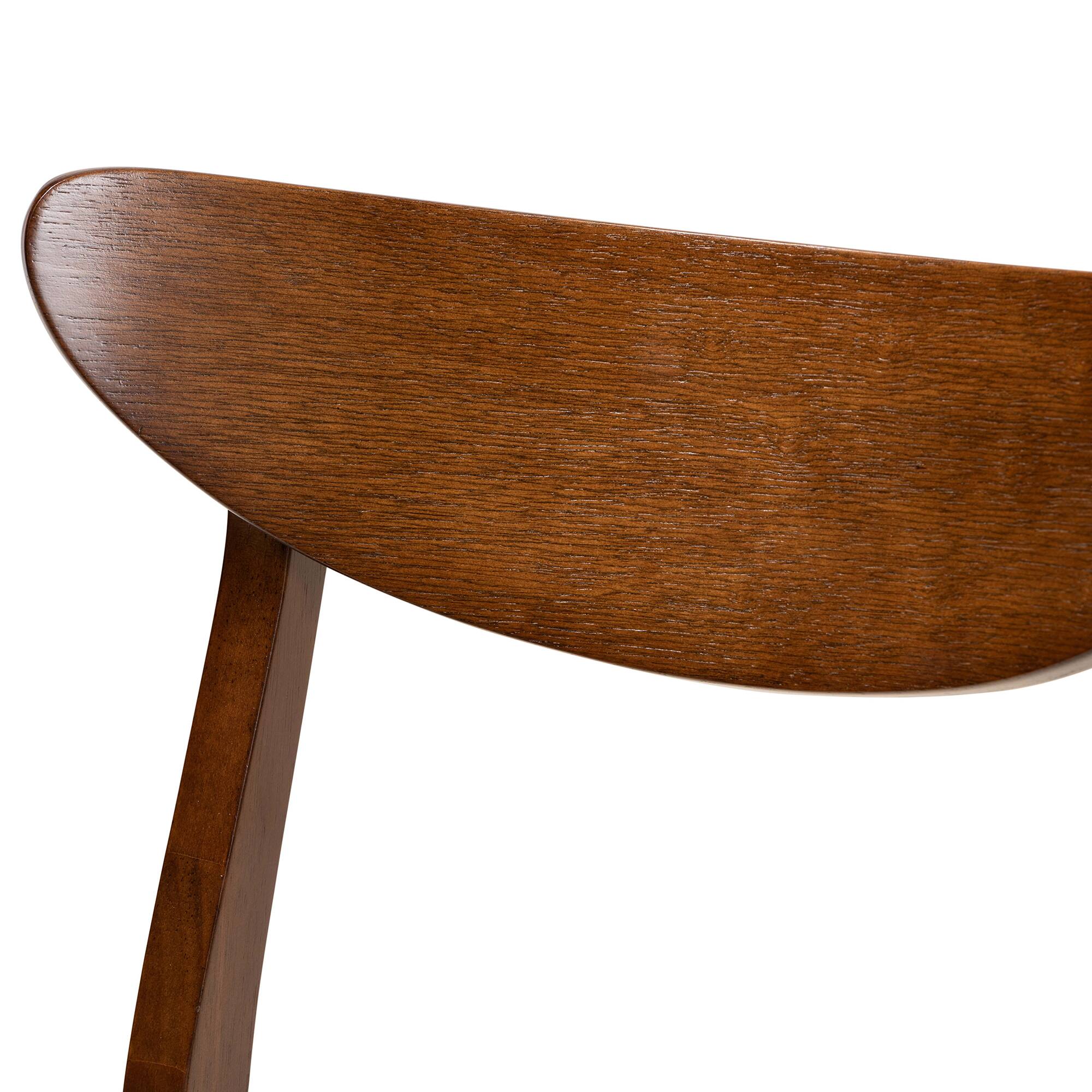 Left. Baxton Studio - Parlin Mid Century Fabric Upholstered and Finished Wood 4-Piece Dining Chair Set - Light Grey/Walnut Brown.