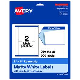Avery - Avery® Matte Rectangle Labels, 5" x 6", 500 Labels - White