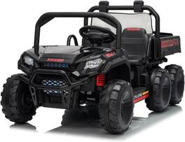 GARVEE - 24V 4WD Electric Dump Truck for Kids, 2-Seater Ride-on Toy with Parent Remote Control - Black