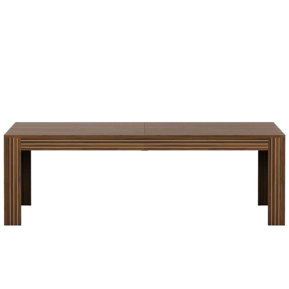 Angle. Resenkos - Kadyn Study Writing Desk, Computer Desk,79" Two Person Desk, Computer Desk Double Office Desk,Brown - Brown.