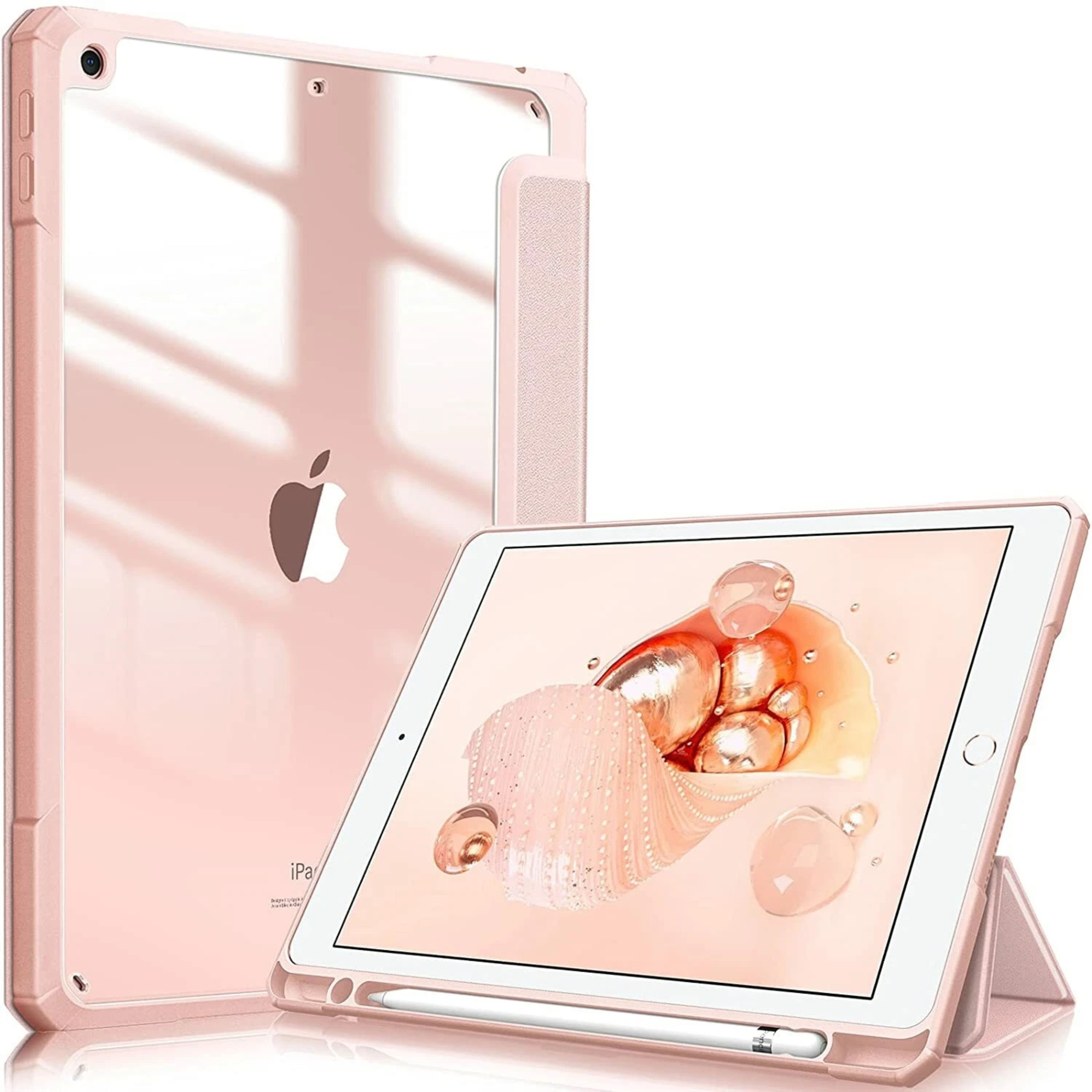 Front. Kitcheniva - Lightweight Shockproof Case For iPad 9th 8th 7th 10.2 Inch Clear Back Rose Gold - Rose Gold.