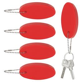 Unique Bargains - Floating Keychain, Bright Color Key Float Keyring Holder Waterproof, 5pcs - Fits Boating/Fishing/Swimming/Water Sports - Red