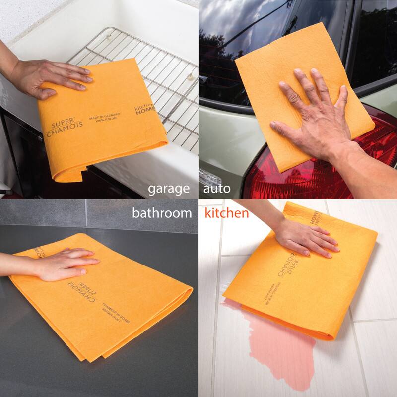 - kitchen
- bathroom
- garage
- auto

SUPER CHAMOIS  
MADE IN GERMANY  
100% RAYON