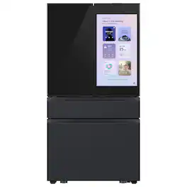 Samsung - Bespoke 29 cu. ft. 4-Door French Door Refrigerator with Family Hub 32" and AI Vision Inside - Charcoal Glass & Black/Charcoal