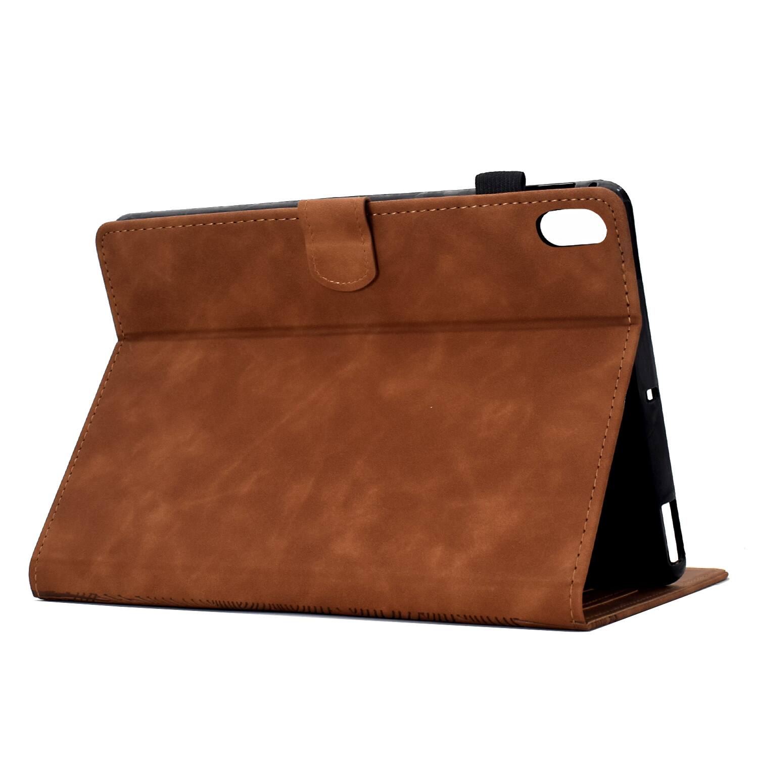 Alt View 4. Dteck - Shockproof Folio Case for Apple iPad (10th Generation) 10.9" 2022 with Smart Sleep Wake, PU Leather Stand Wallet Cover - Brown.