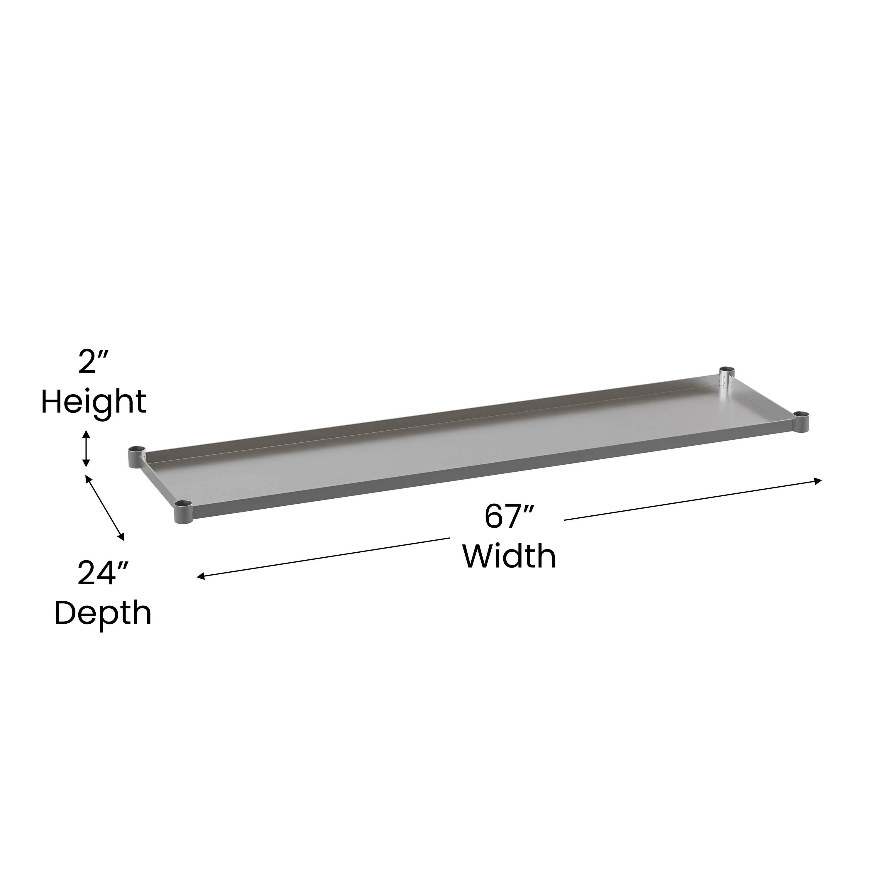 2" Height  
24" Depth  
67" Width