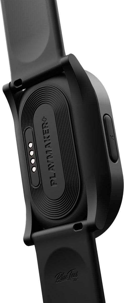 The corrected text is: "PLAYMAKER+ BlueTees 100"