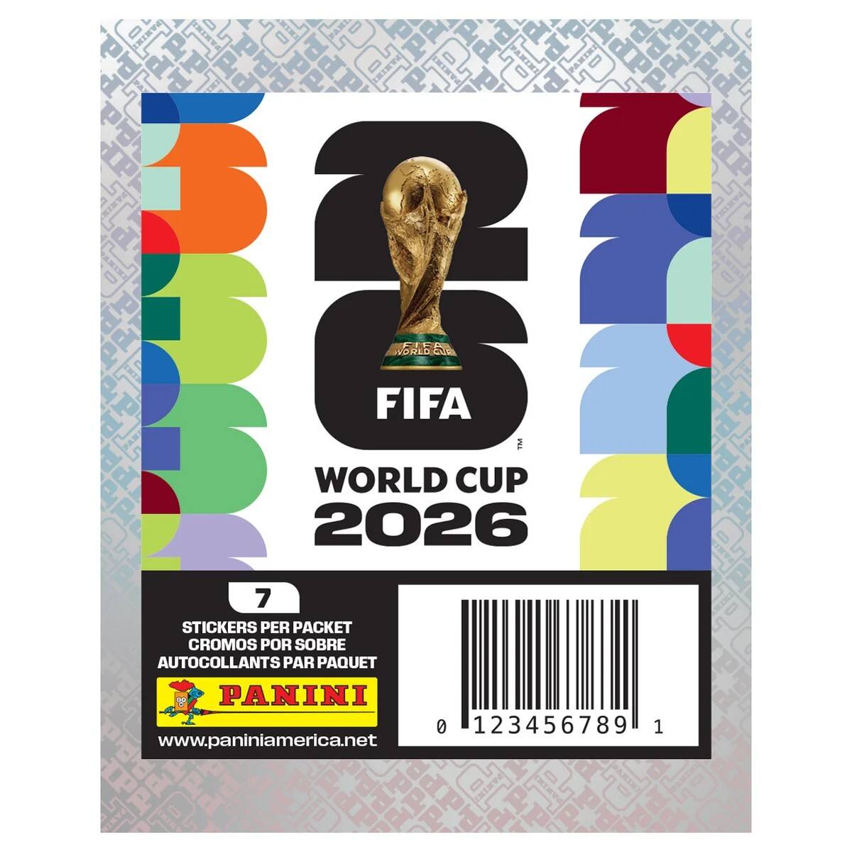 FIFA WORLD CUP 2026

7 STICKERS PER PACKET
CROMOS POR SOBRE
AUTOCOLLANTS PAR PAQUET

PANINI

www.paniniamerica.net