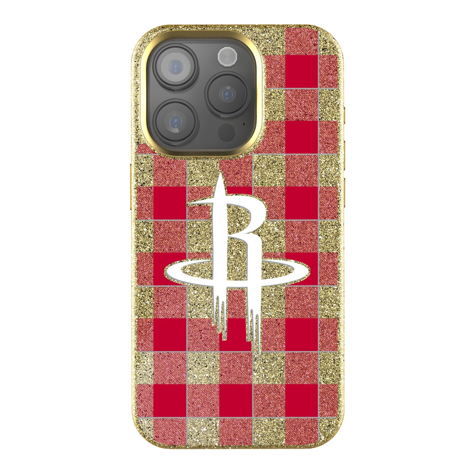 Keyscaper NBA Houston Rockets Plaid Bling iPhone Case 16 Pro Gold ...