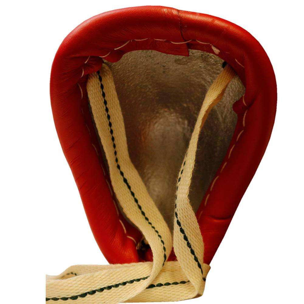 Alt View 4. Amber Sporting Goods - Steel Cup Groin Protector for Kickboxing Muay Thai MMA Padded Shell Adjustable Fit Large XL - Red/Blue.