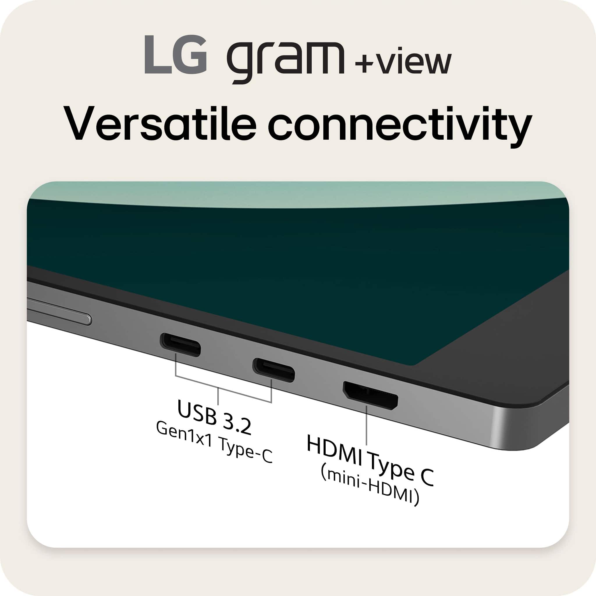 LG gram +view 17” IPS WQXGA 60Hz Portable Monitor (USB Type C