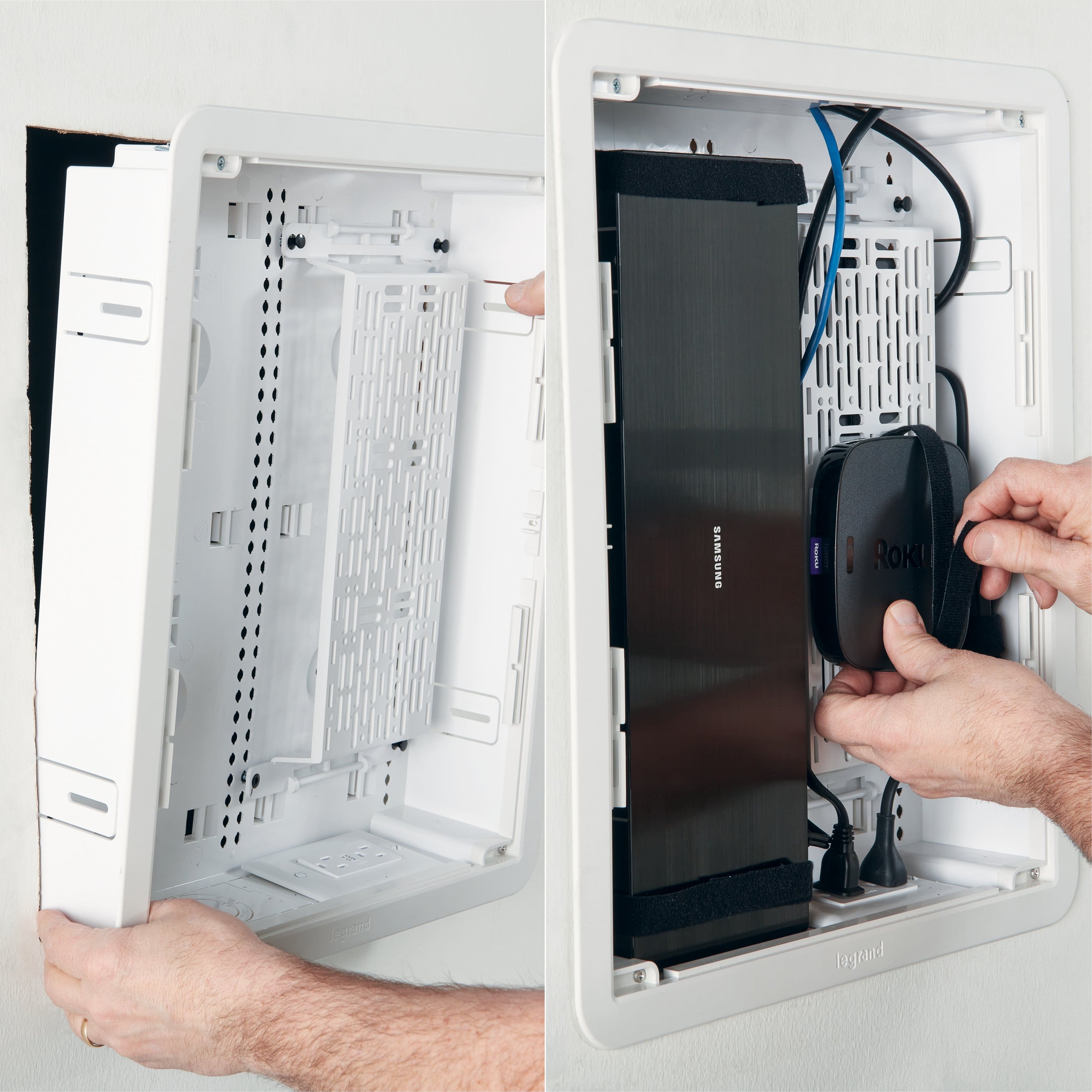 Alt View 22. Sanus - TV Media In-Wall Box - 17" - White.