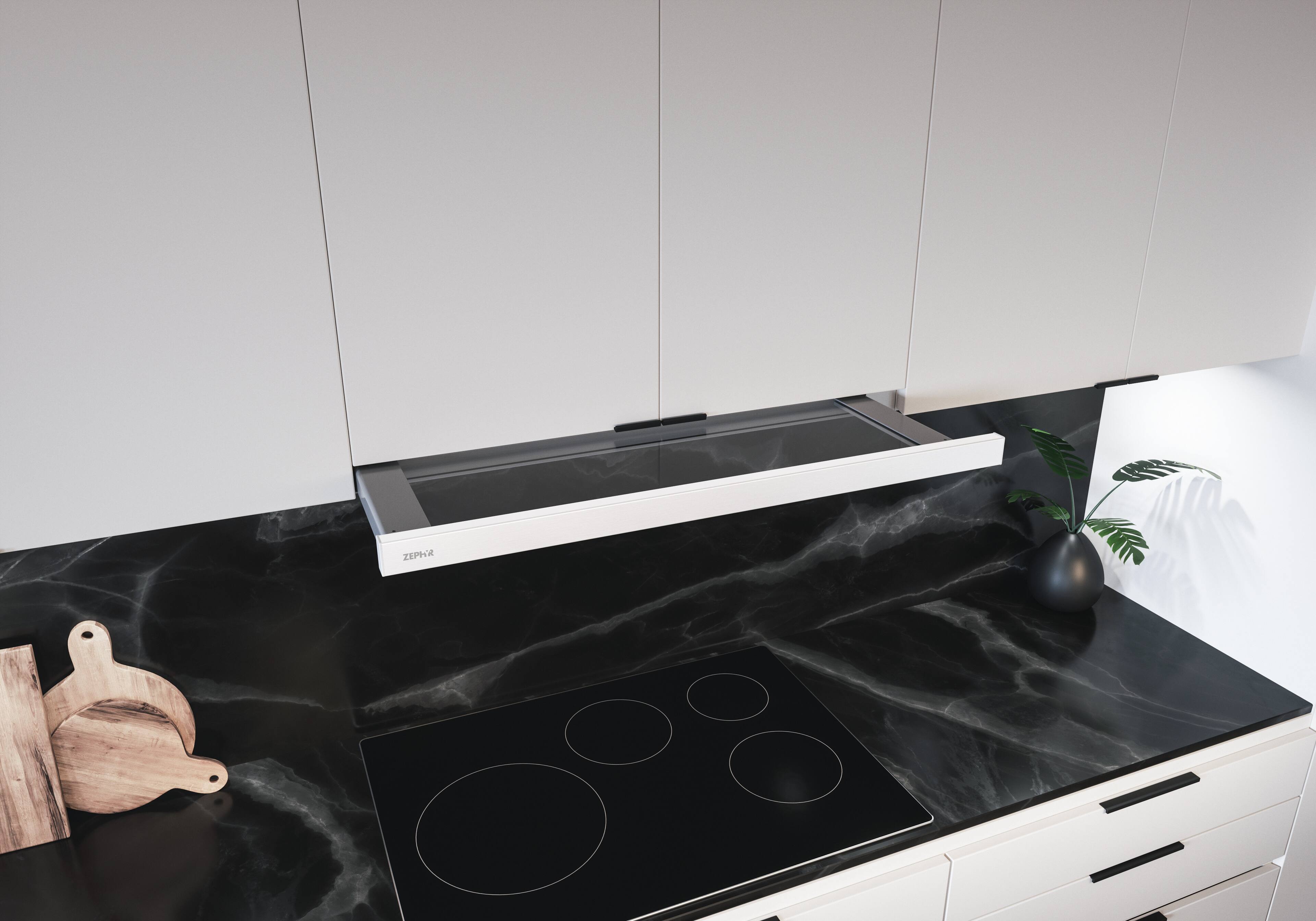 Alt View 14. Zephyr - Pisa 30 in. 500 CFM Under Cabinet Range Hood - White.