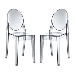 Casper Dining Chairs Set of 2 by Modway - Clear