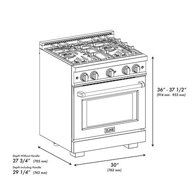 ZLINE Autograph 30 in. 4.2 cu. ft. Freestanding Select Satin