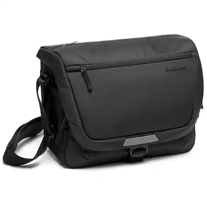 Front. Manfrotto - Manfrotto Advanced III Messenger Shoulder Bag, Medium, Black.