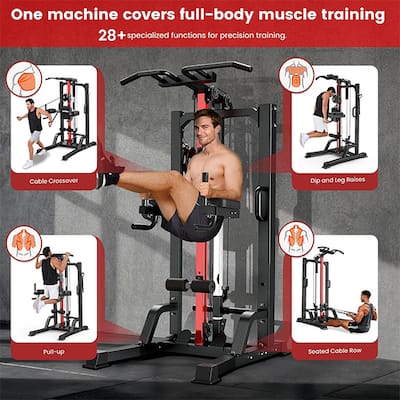 Pooboo Pull Up Bar Power Tower Dip Station,Cable Machine Pooboo Pull Up Bar Power Tower Dip Station,Cable Machine
