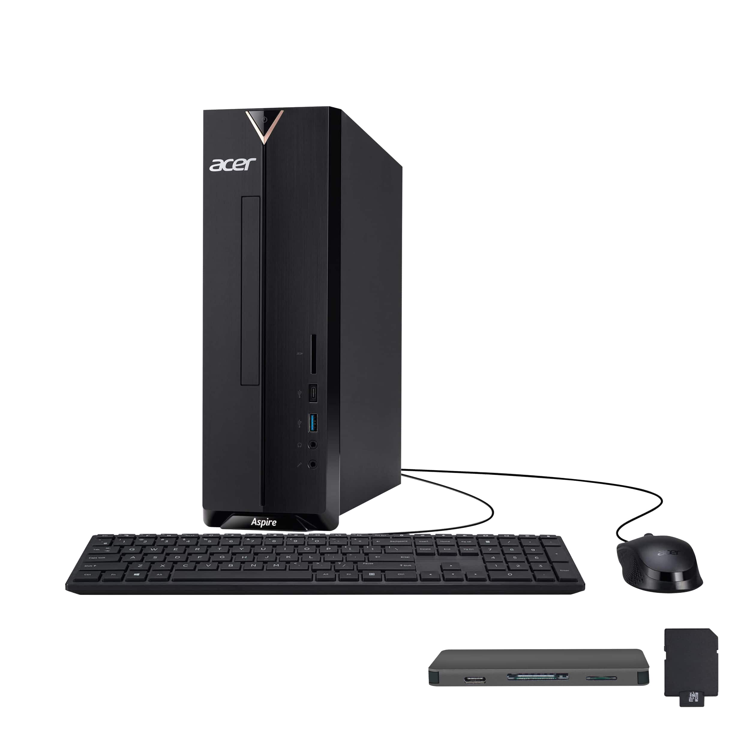 Acer - Upgraded - Aspire XC Tower Desktop,Intel Celeron N4505,16GB RAM,512GB SSD+1TB Dock,Keyboard & Mouse,WiFi 6,Win 11 - Black