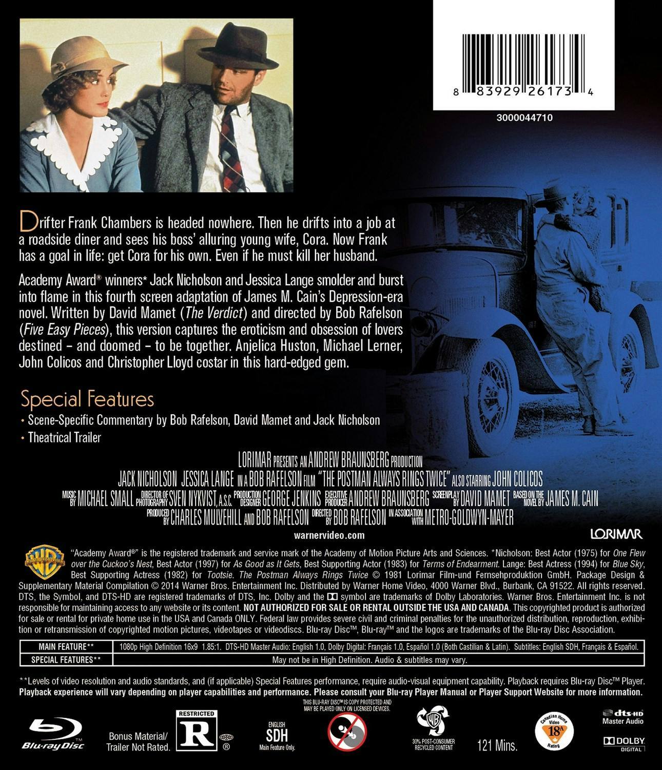 Back. The Postman Always Rings Twice [Blu-ray].