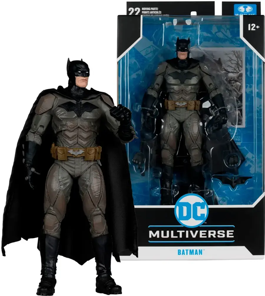The text on the image reads "Moving parts 22 points. Articles: 12+ ster. RO: DC Multiverse Batman."
