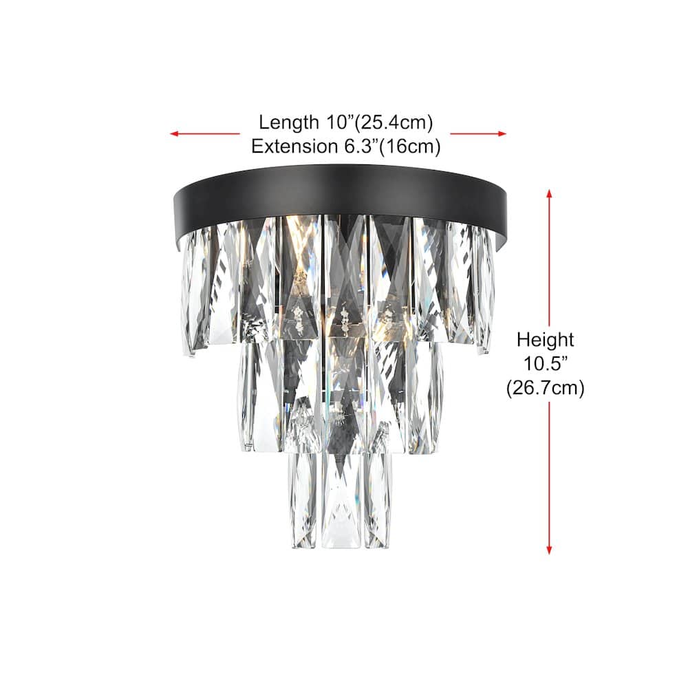Elegant Lighting - Josephine 10 Inch Wall Sconce In Black - Black And Clear price history on PriceWatchPro