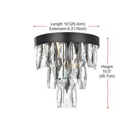 Elegant Lighting - Josephine 10 Inch Wall Sconce In Black - Black And Clear