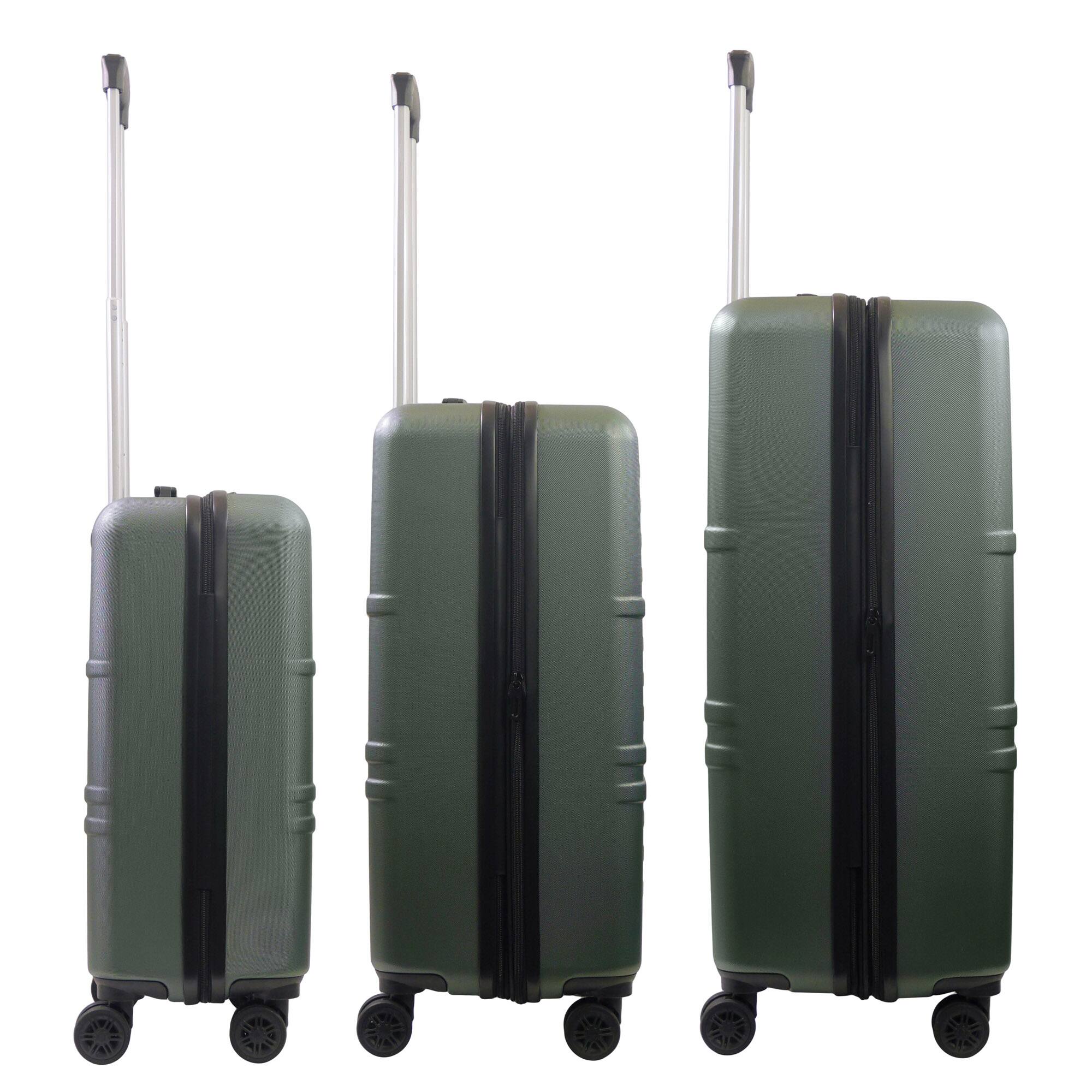 Left. American Dreamliner - 3-Piece Hardside Luggage Set – 22.5", 26.5", 30" - GREEN.
