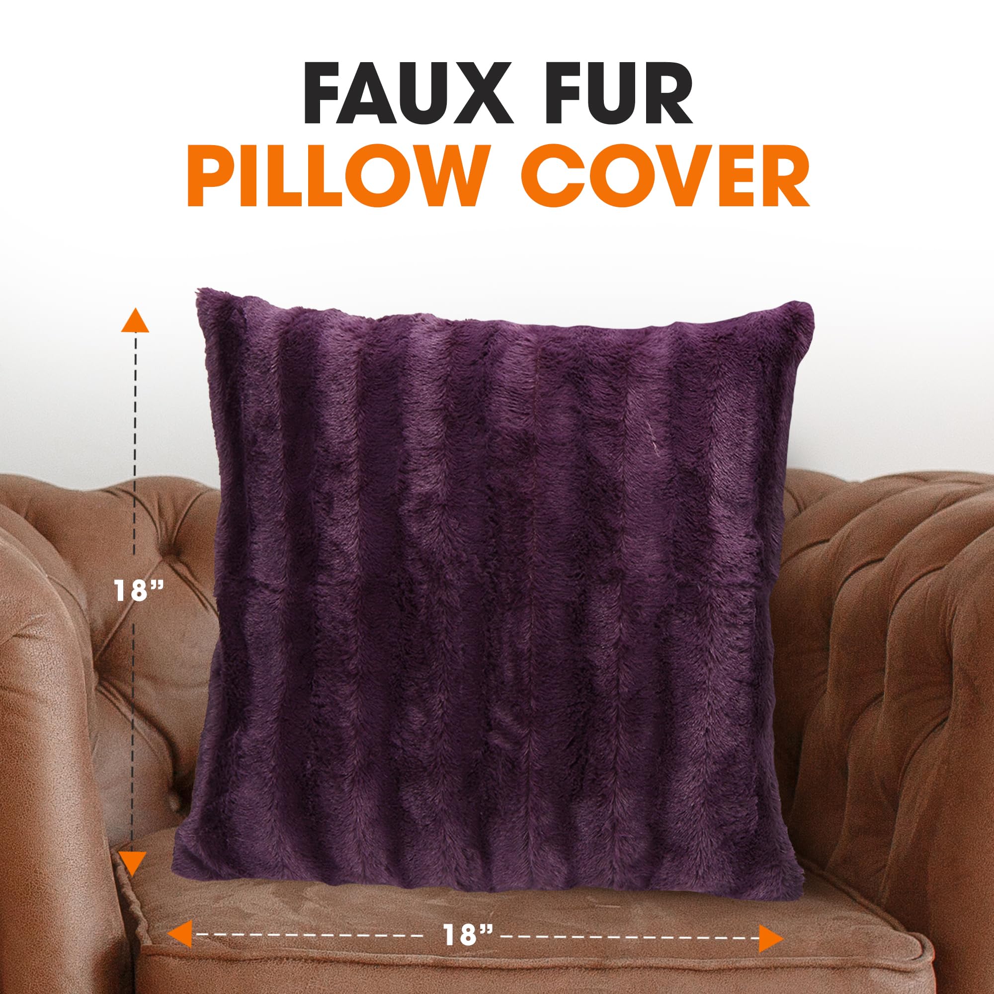 FAUX FUR PILLOW COVER  
18" x 18"