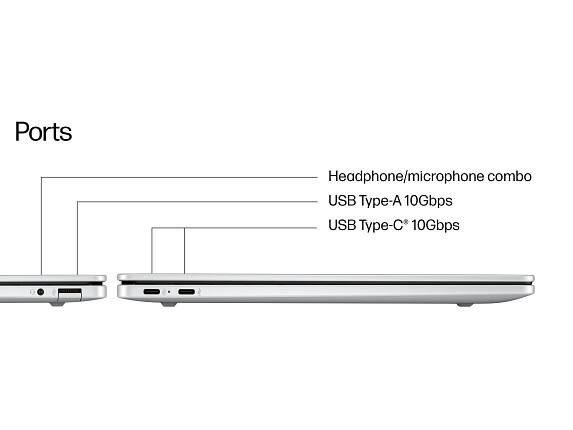 Ports:
- Headphone/microphone combo
- USB Type-A 10Gbps
- USB Type-C 10Gbps