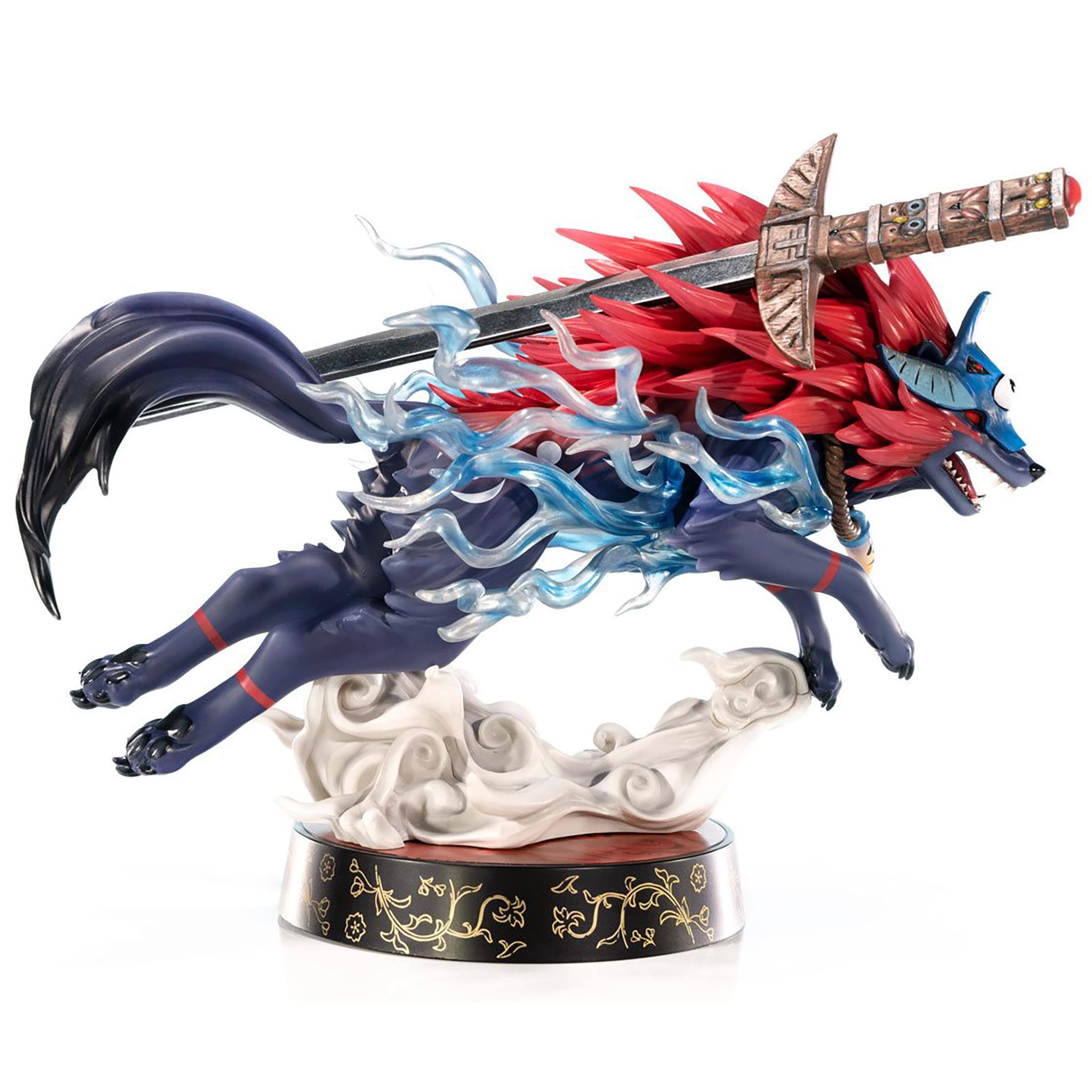 Alt View 1. Dark Horse Comics - Okami Oki (Wolf Form) 9 Inch PVC Statue | Standard Edition - Blue.